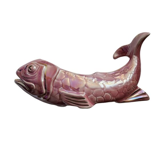Opalescent Pink Stanford Ware Koi Fish Planter Mid Century Modern #285 Iridescen - Picture 3 of 7